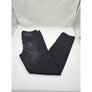 Livergy Jeans Mens Button Fly Size 38X32 Black Denim Straight Leg Faded Stretch